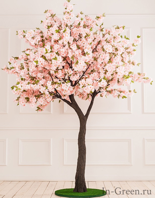 Яблоня цветущая розовая искусственная на подставке, от 270 до 290 см