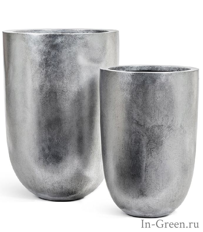 Кашпо Treez Effectory Metall конус-чаша, cеребро, от 36 до 46 см