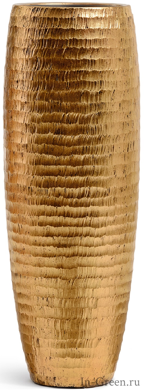 Кашпо Treez Effectory Metall Design высокая ваза, чеканное золото | 35 см