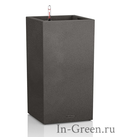 Кашпо с автополивом Lechuza CANTO COLOR колонна черный (графитовый) камень, от 30 до 40 см