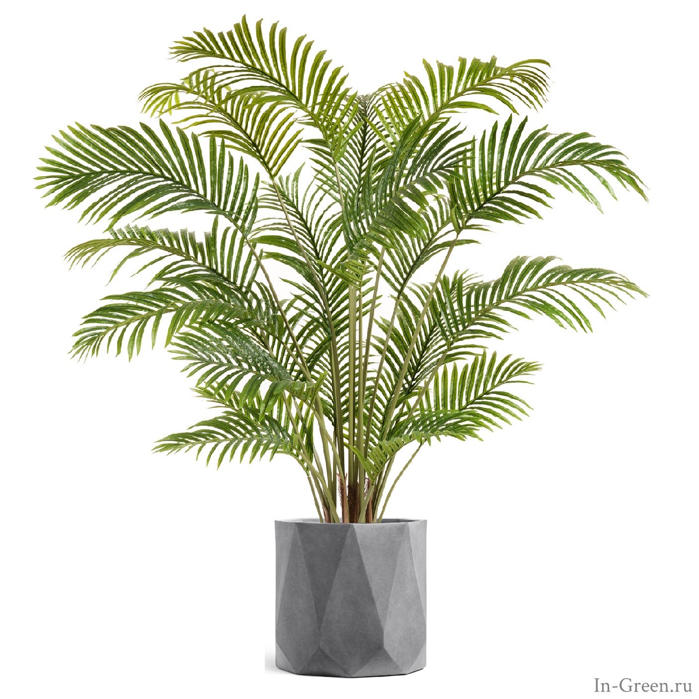 Пальма искусственная Арека Хризалидокарпус (sensitive botanic) в кашпо светло-серый камень | 150 см